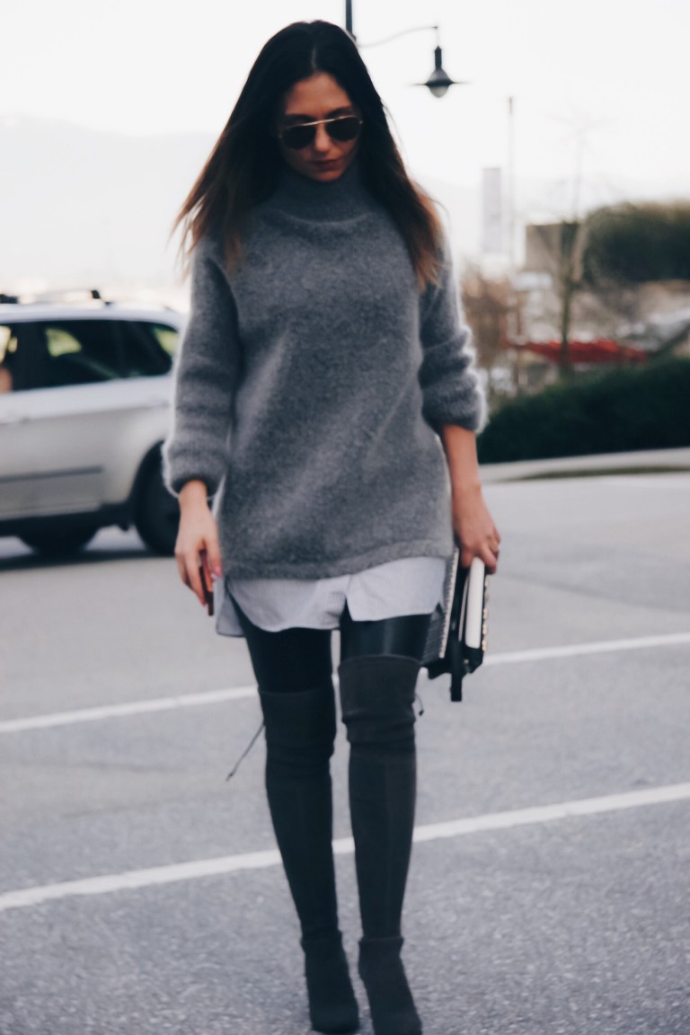 Monochromatic Grey Sweater! - Aurela - Fashionista