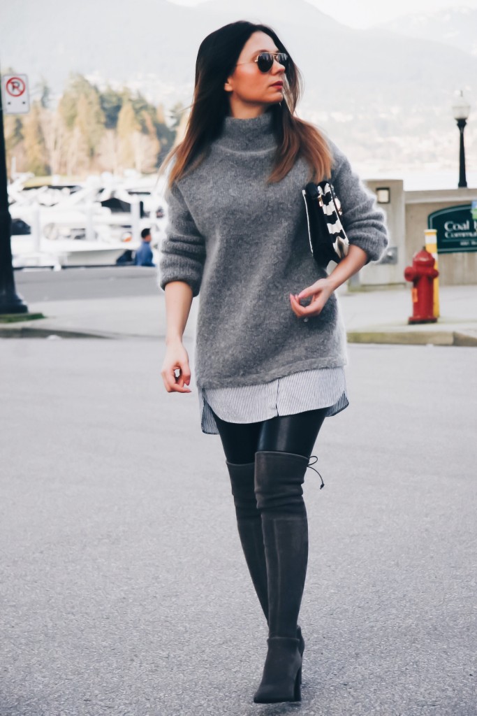Monochromatic Grey Sweater! - Aurela - Fashionista