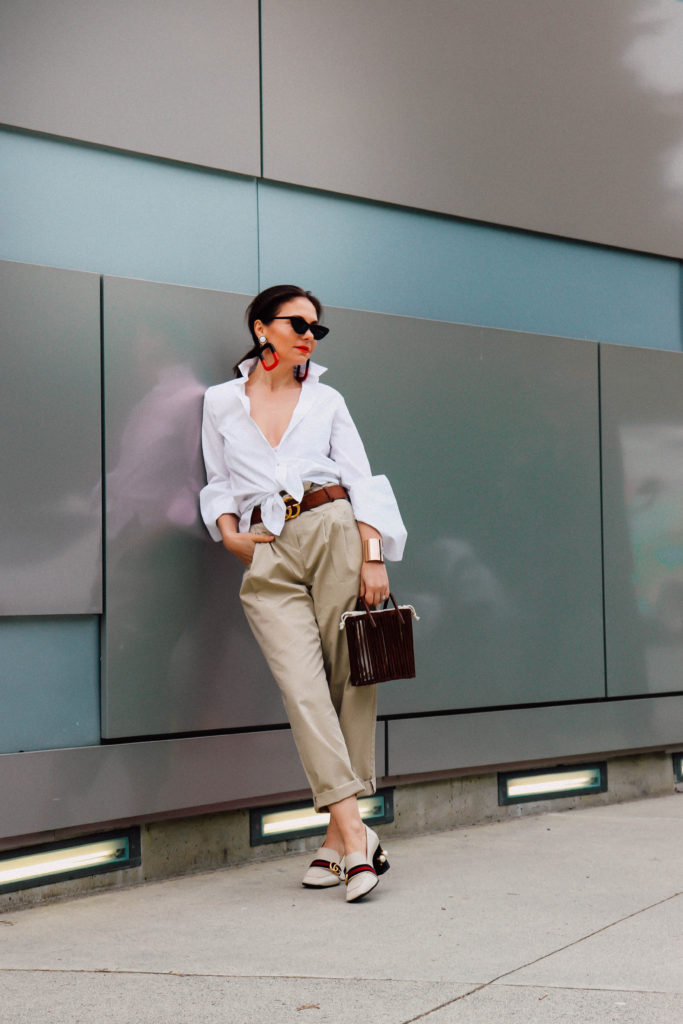 How to wear high waisted chinos - Aurela - Fashionista