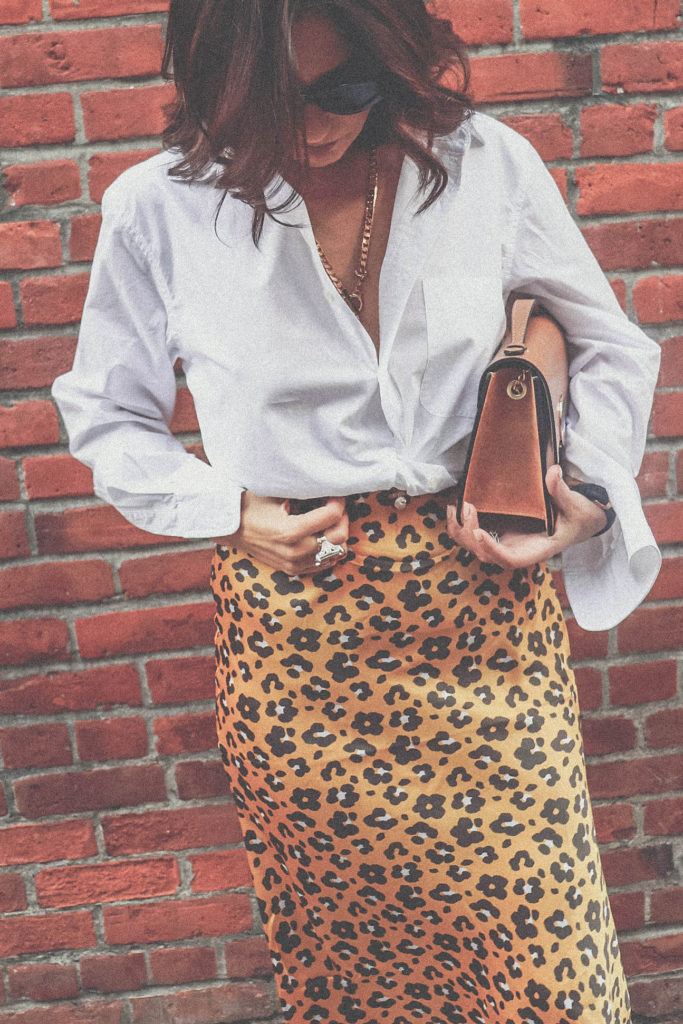 Three different ways to wear a leopard skirt